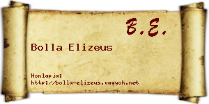 Bolla Elizeus névjegykártya